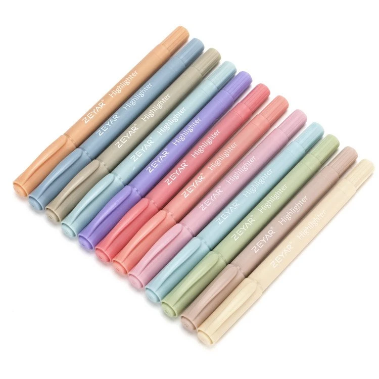 12-il Kulur Vintage Highlighters Ħelu Bi Tips Duals