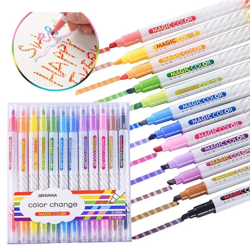 12pcs Doppju Tips Jinbidlu Highlighters