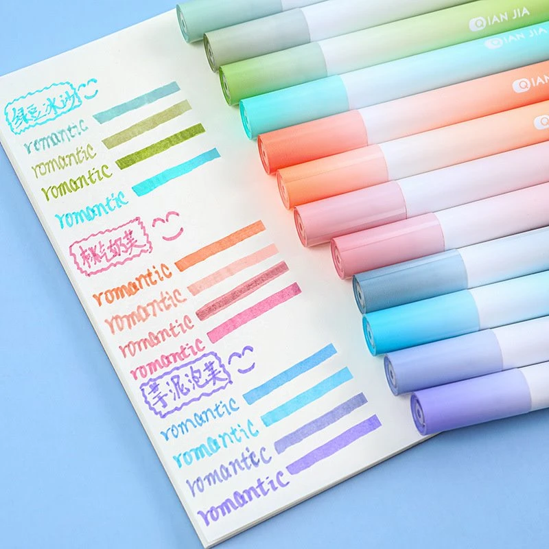 12-il kulur Pastel Highlighters