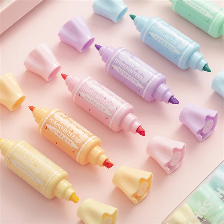 6pcs Mini Candy Forma Highlighter Marker Pen